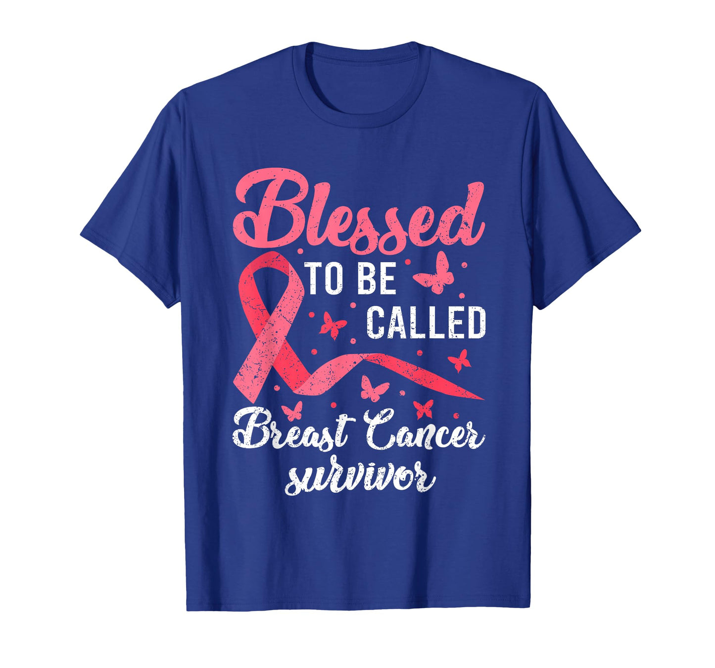 Blessed With Cancer Shirts, Pink Butterfly Breast Cancer T-Shirt