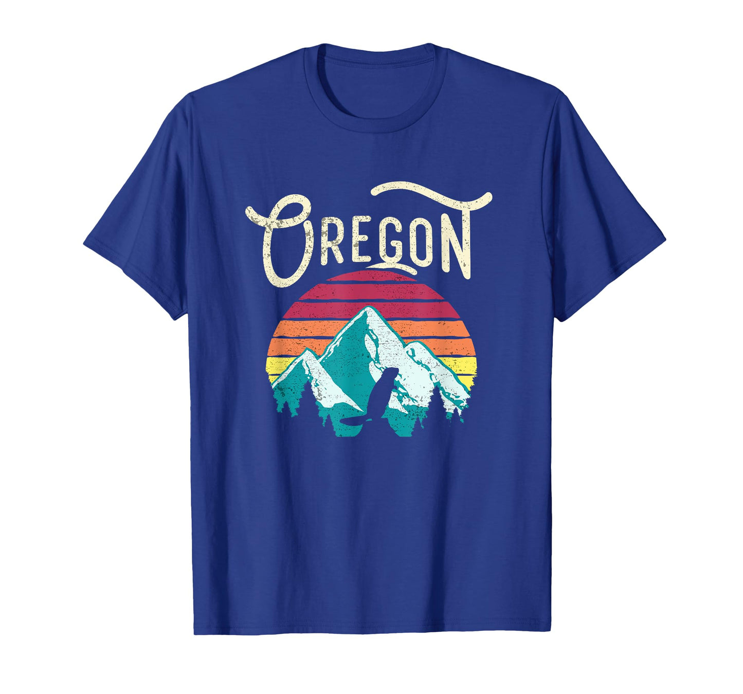 Retro Vintage Oregon OR Mountains Beaver T-Shirt