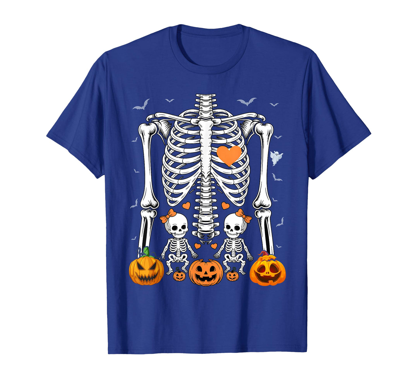 Baby Skeleton Halloween Twins Pregnancy Announcement T-Shirt