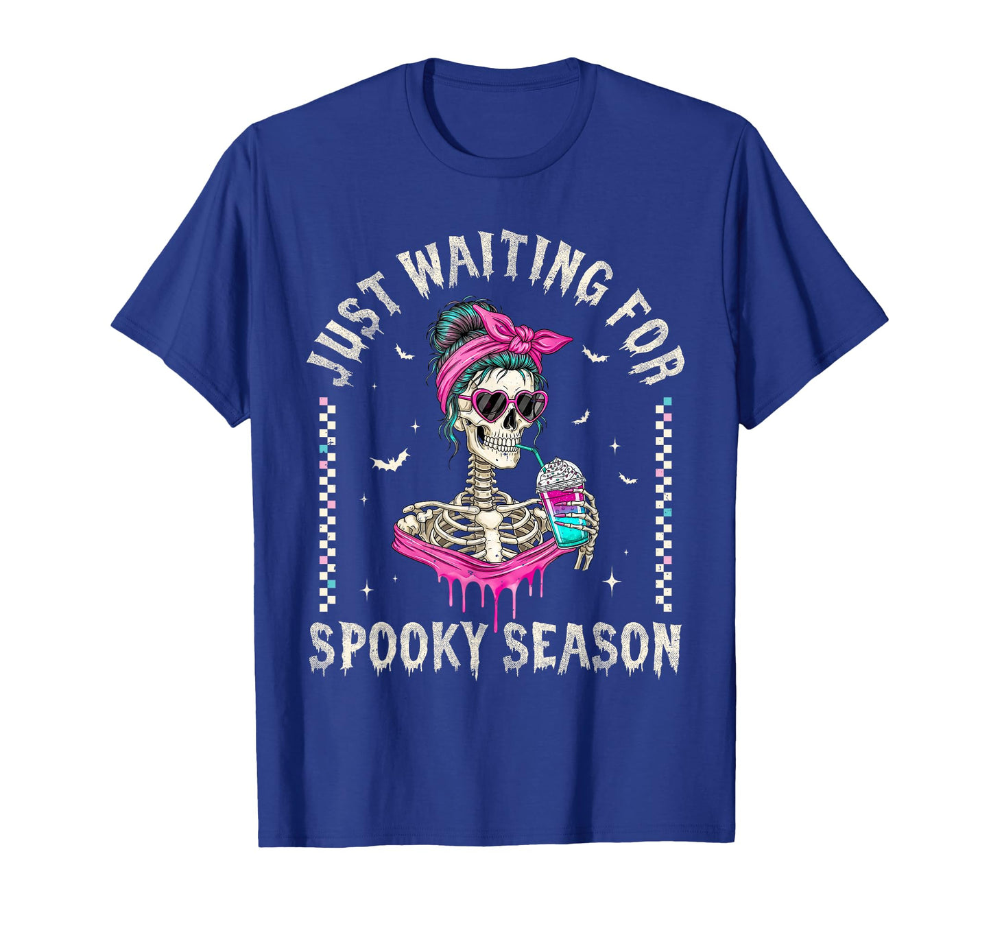 Just Waiting for Spooky Season Skeleton Halloween Coffee T-Shirt