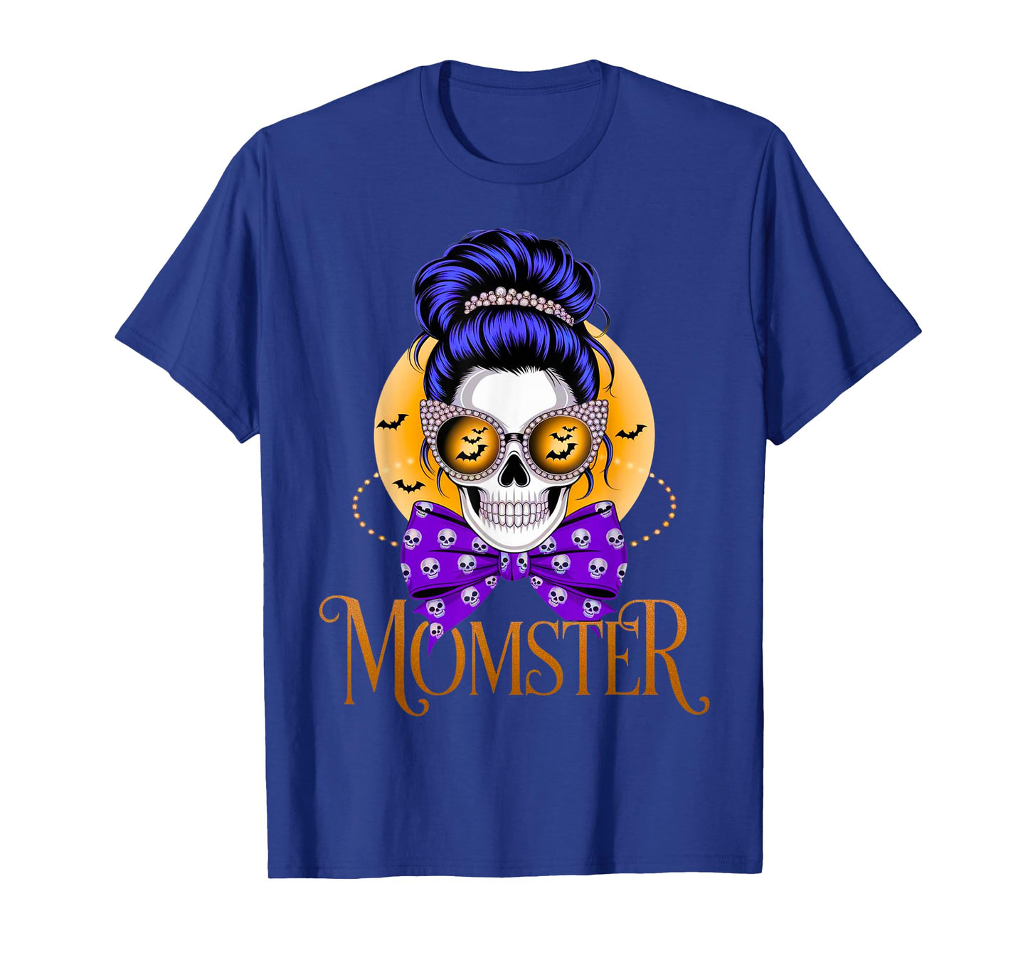 Momster Halloween Costume Skeleton Messy Bun Mother Coffee T-Shirt