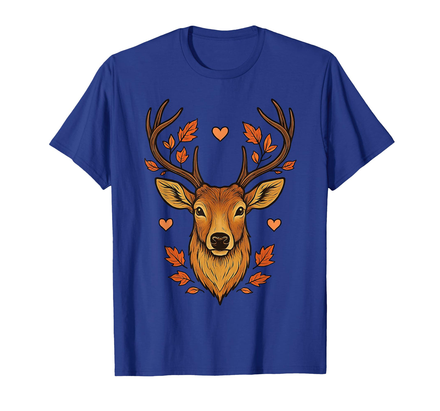 Cool Fall Floral Whitetail Deer Graphic T-Shirt