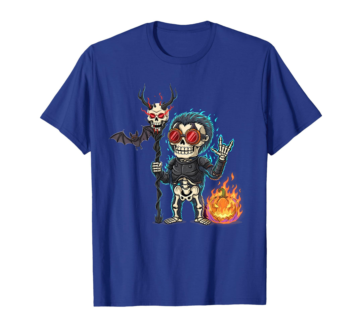 Halloween Skeleton Bigfoot Rock T-Shirt