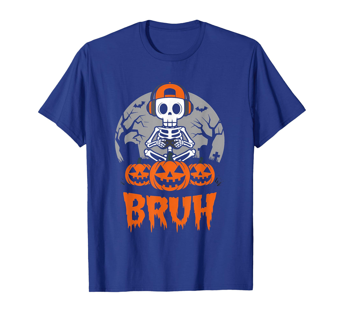 Halloween Skeleton Video Gaming Gamer Youths Teens Boys Men T-Shirt