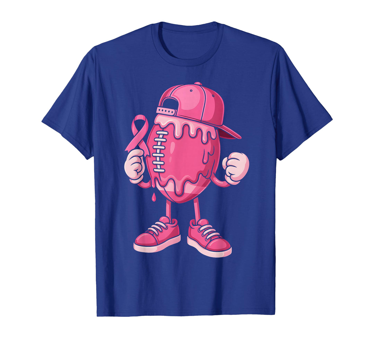 Football Drip Ice Cream Breast Cancer Awareness Boys & Girls T-Shirt