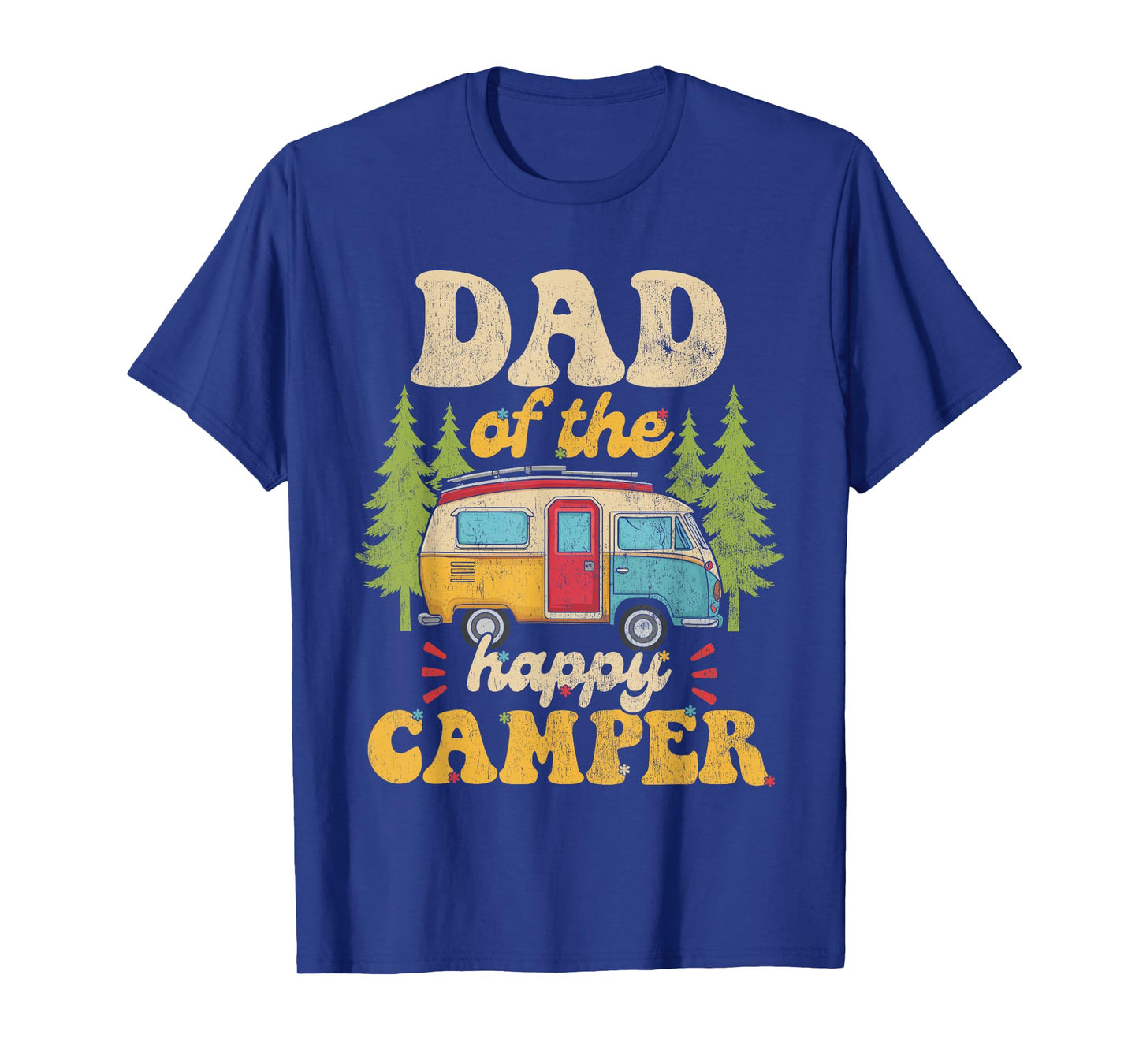 Dad of Happy Camper 1st Birthday Party Retro Dad T-Shirt