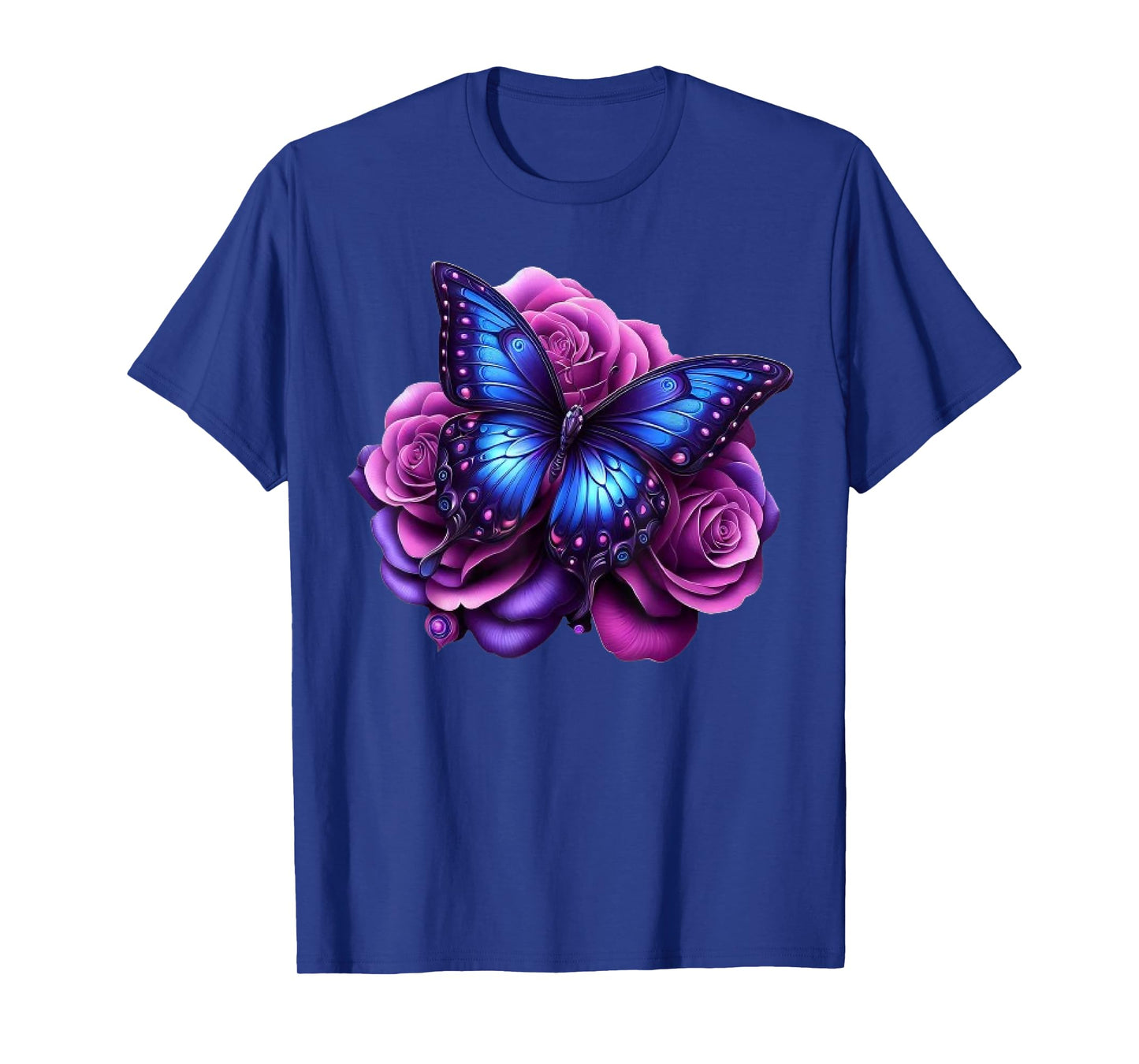 Beautiful Butterfly Purple Rose Butterfly Lovers Gifts Women T-Shirt