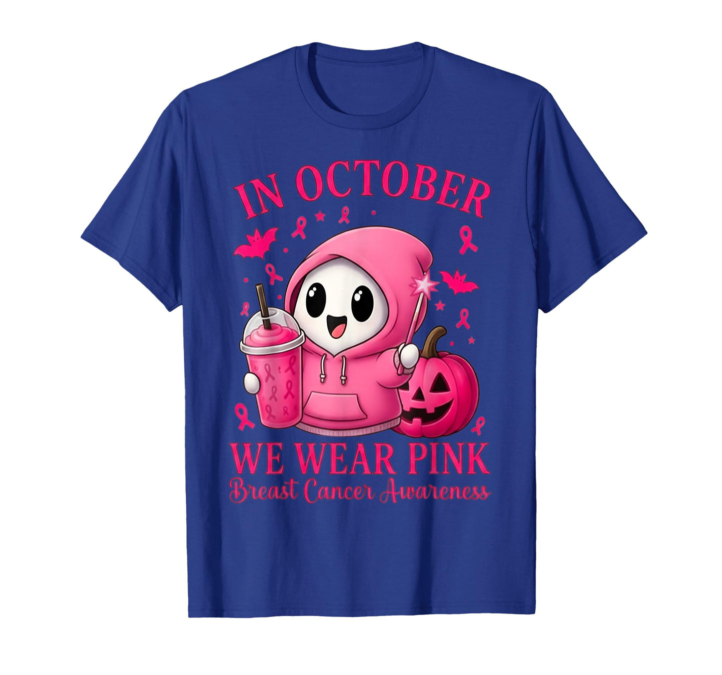 Breast Cancer Halloween Women in October We Wear Pink T-Shirt