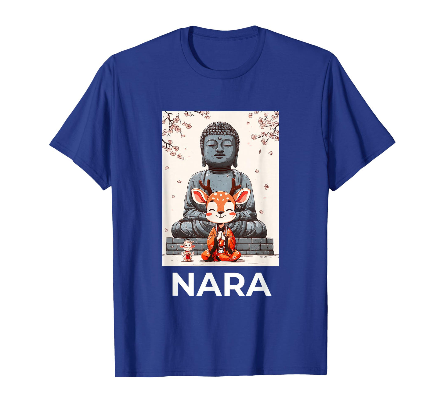 Cute Deer Meditating in Front of The Great Buddha in Nara T-Shirt