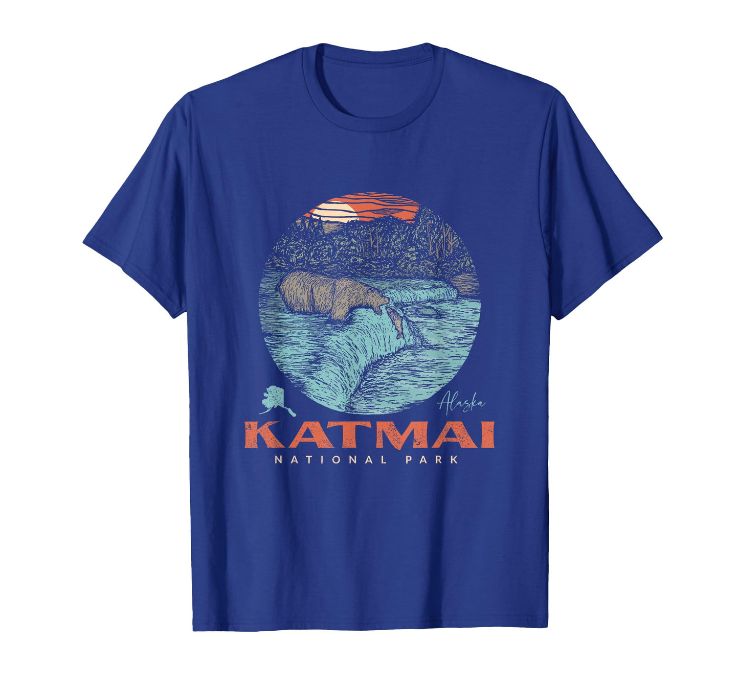 Katmai National Park Vintage Bear Fishing Outfit Adventure T-Shirt