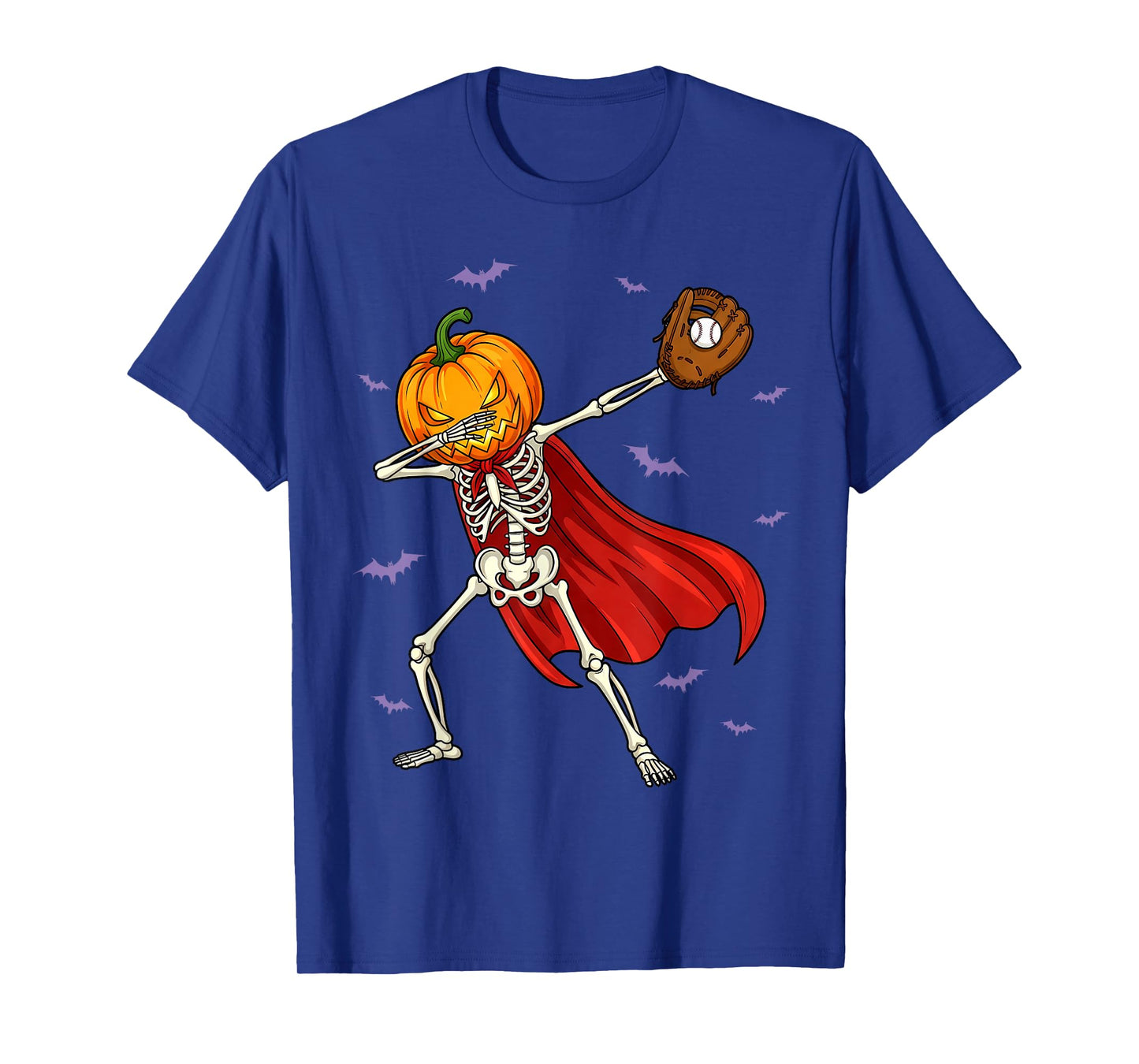 Dabbing Skeleton Baseball Apparel Halloween Boys Kids Men T-Shirt