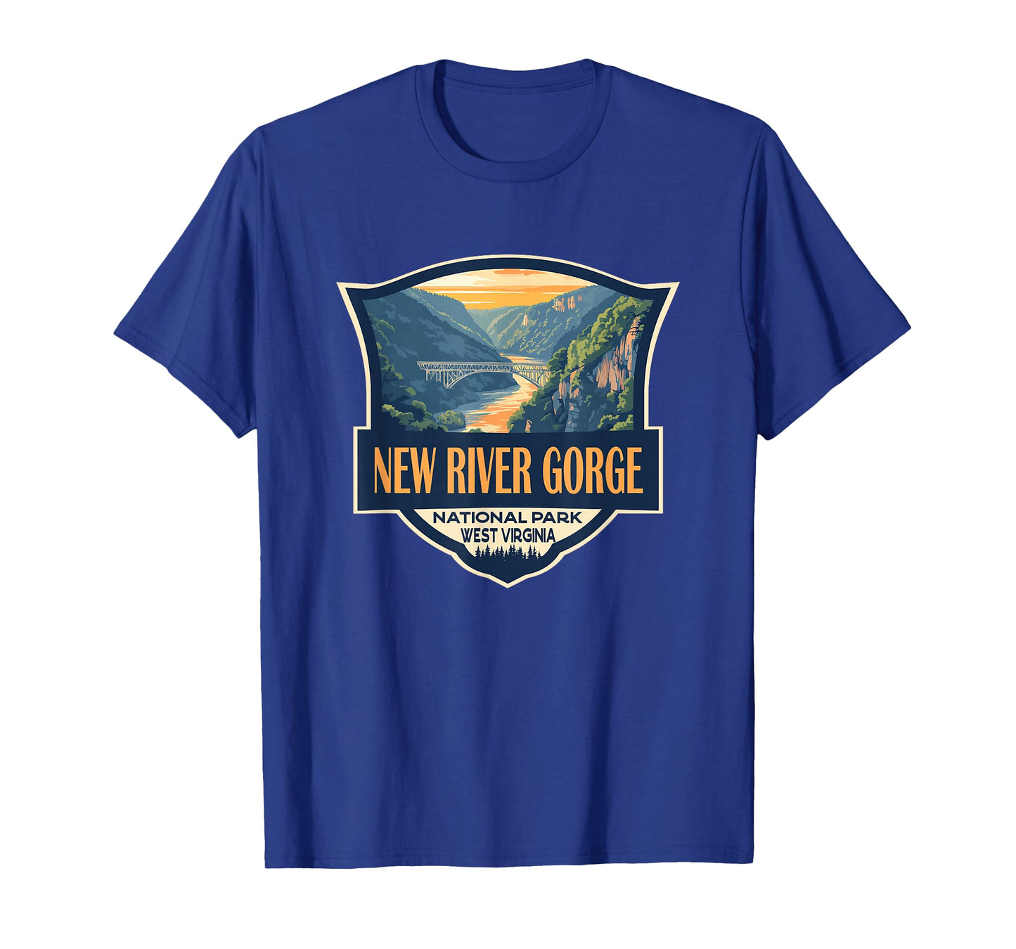 New River Gorge National Park Illustration Retro Badge T-Shirt