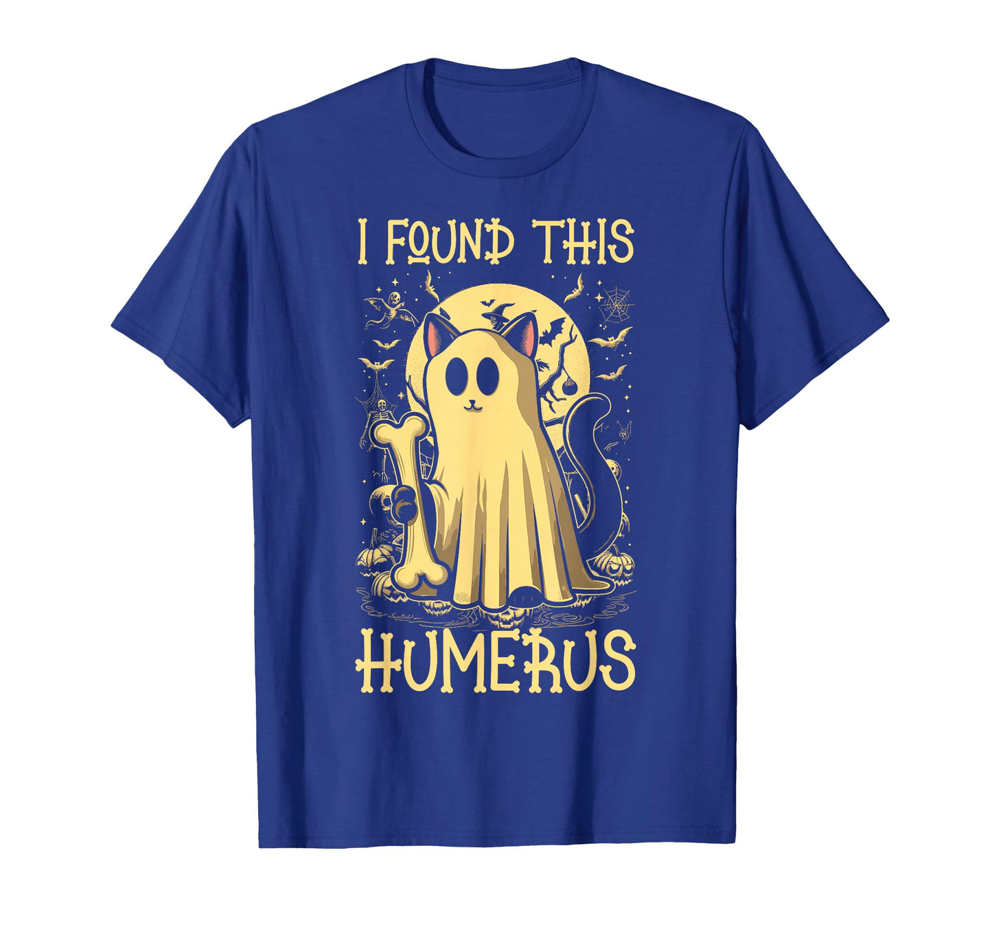I Found This Humerus - Funny Cat Halloween T-Shirt
