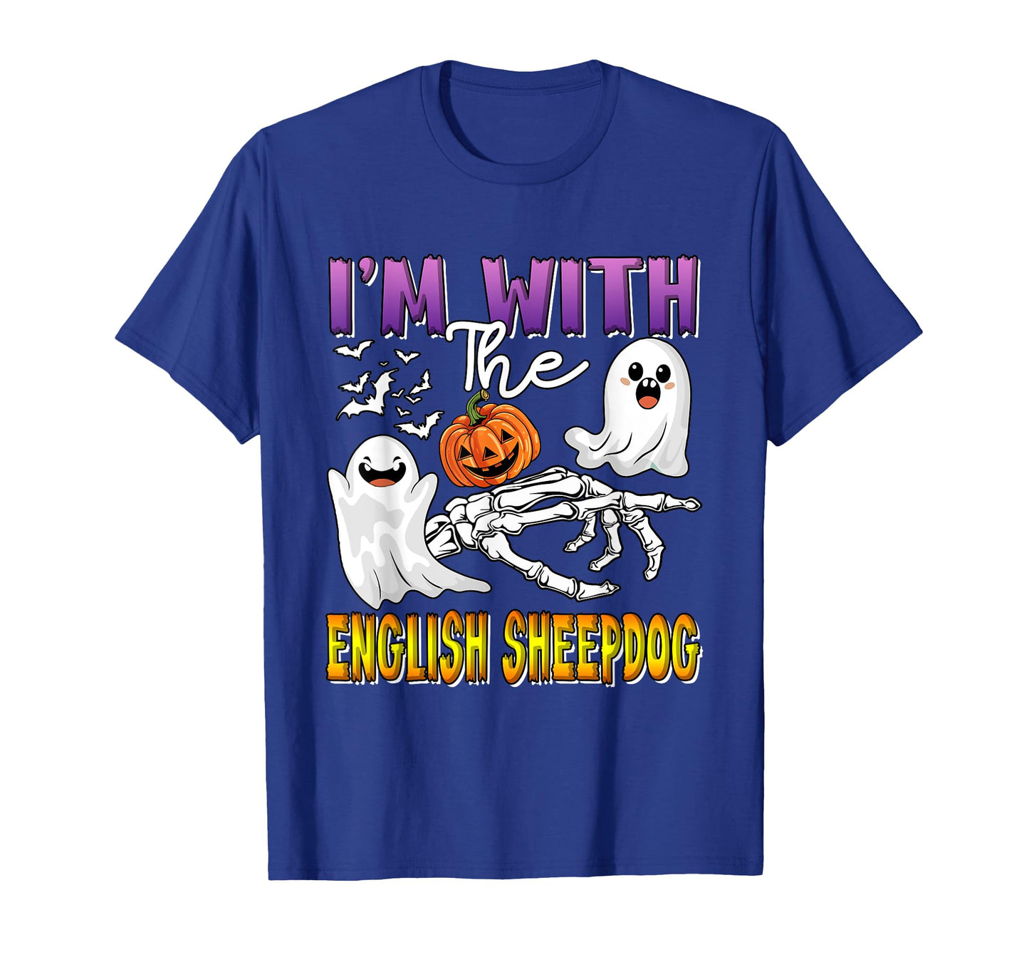 I'm with English Sheepdog Halloween Boo Funny Single Owner T-Shirt