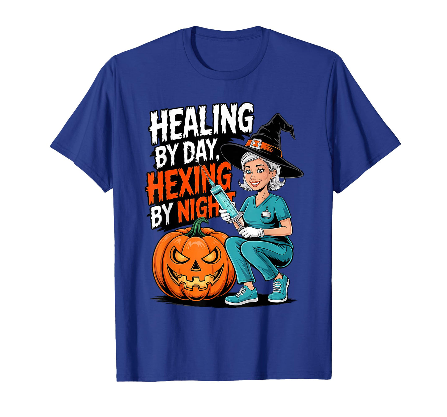 Healing by Day, Hexing by Night Nurses Witchews Halloween T-Shirt