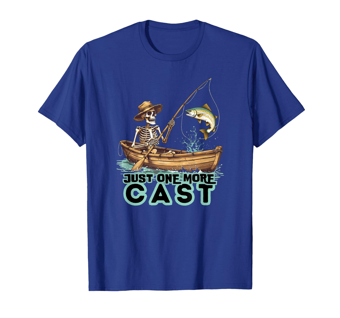 Funny Retro Skeleton Fisherman Fishing Trip T-Shirt