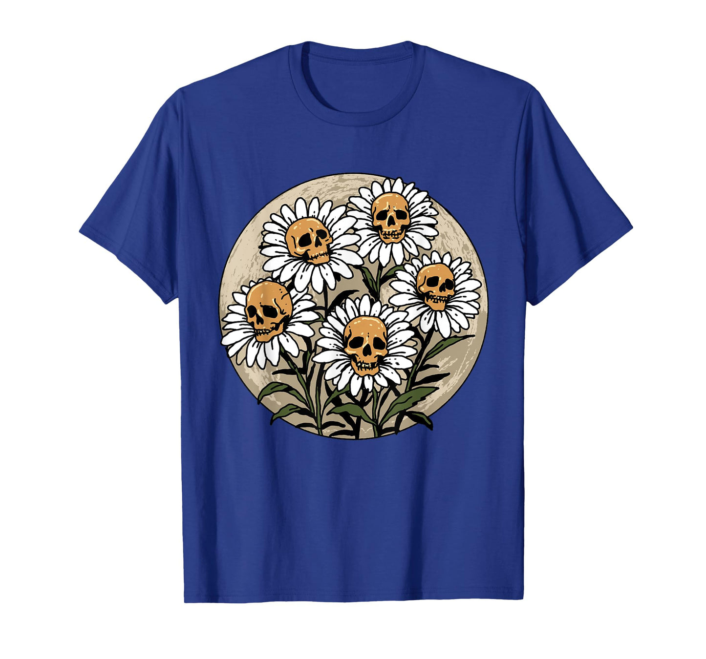 Skull Shirt Spooky Daisy Flower Creepy Skull Daisies T-Shirt