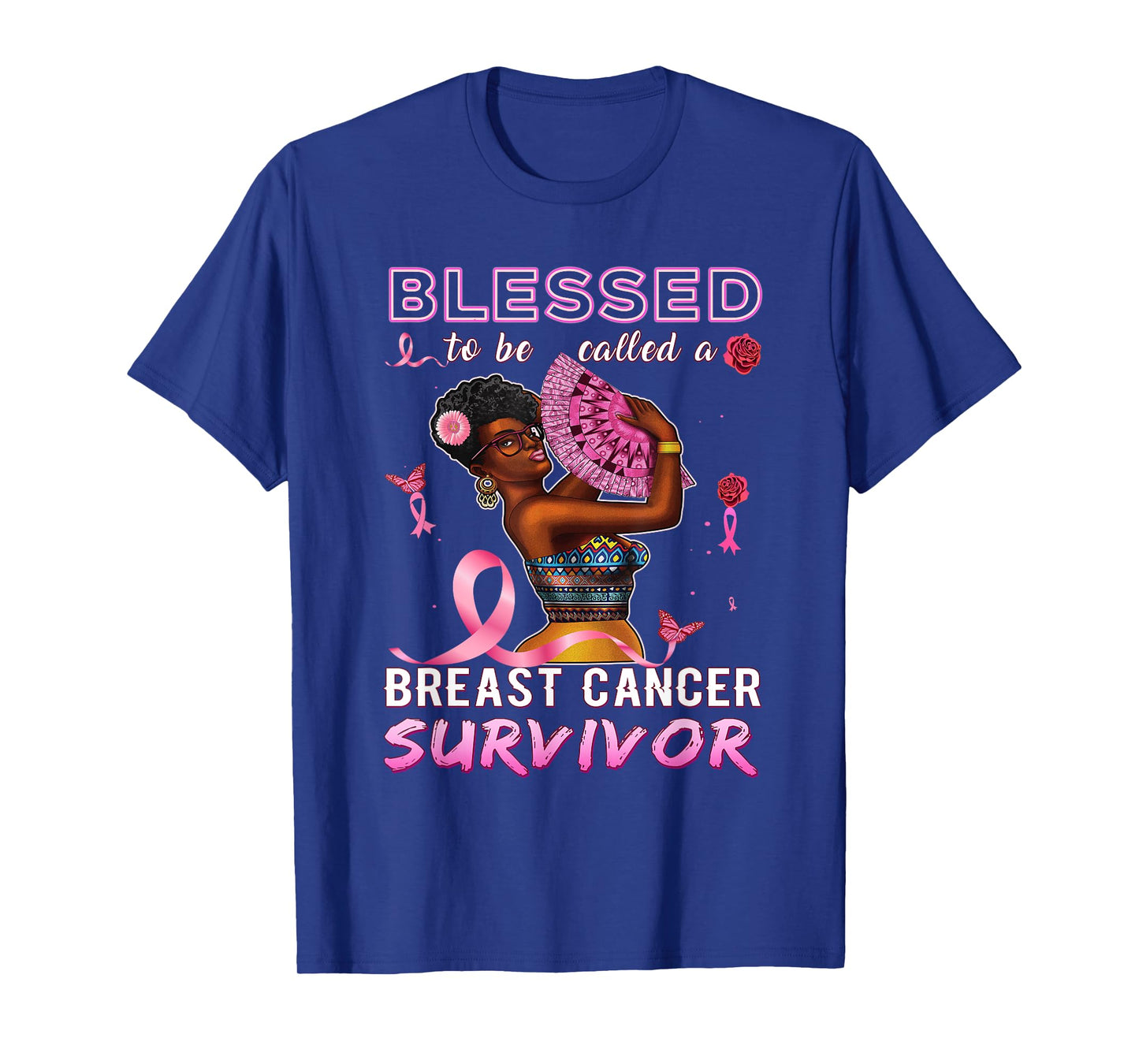 African American Breast Cancer Black Women Blessed Survivor T-Shirt