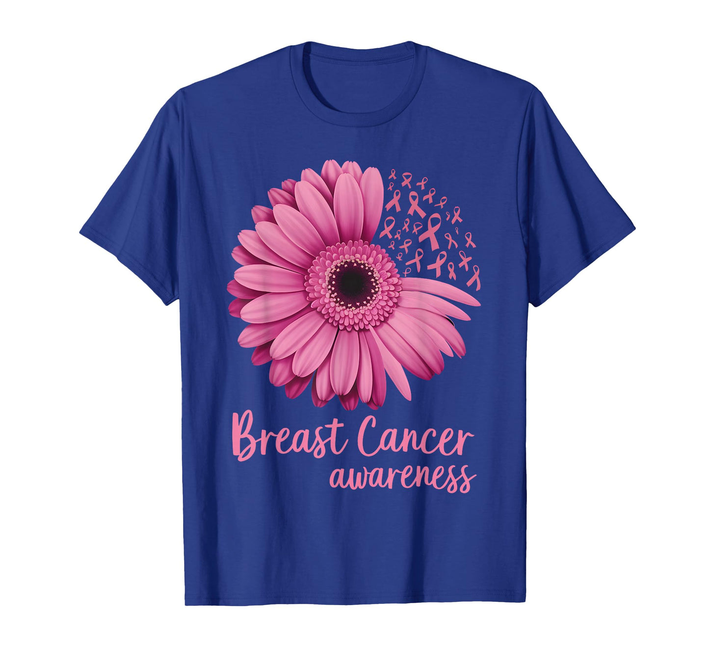 Pink Flower Breast Cancer Awareness Ribbon October Support T-Shirt