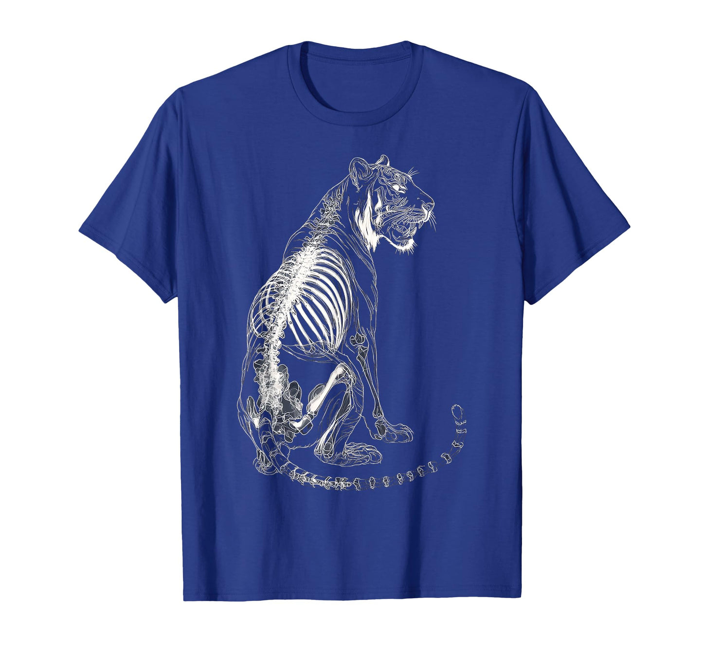 Halloween Tiger Skeleton Motif Animal Illustration Halloween T-Shirt