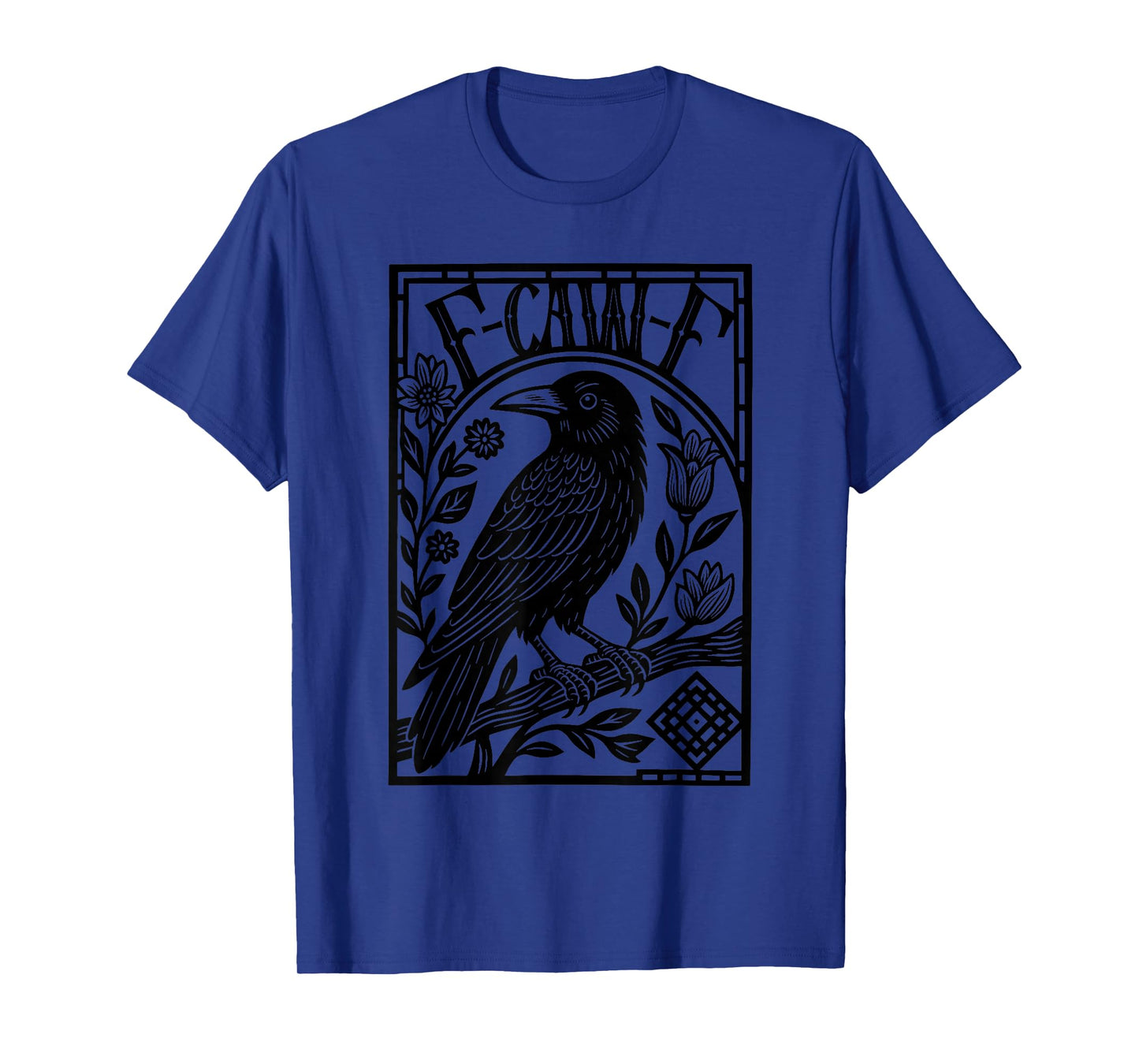 Retro F-Caw-F Black Crow Funny Black Bird Saying Meme Dark T-Shirt
