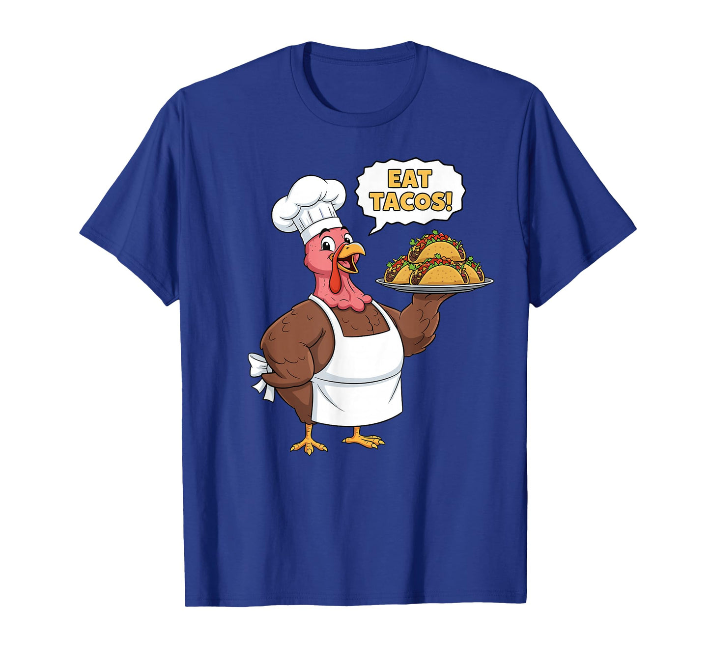 Turkey Chef Eat Tacos Funny Cooking Humor Cartoon T-Shirt