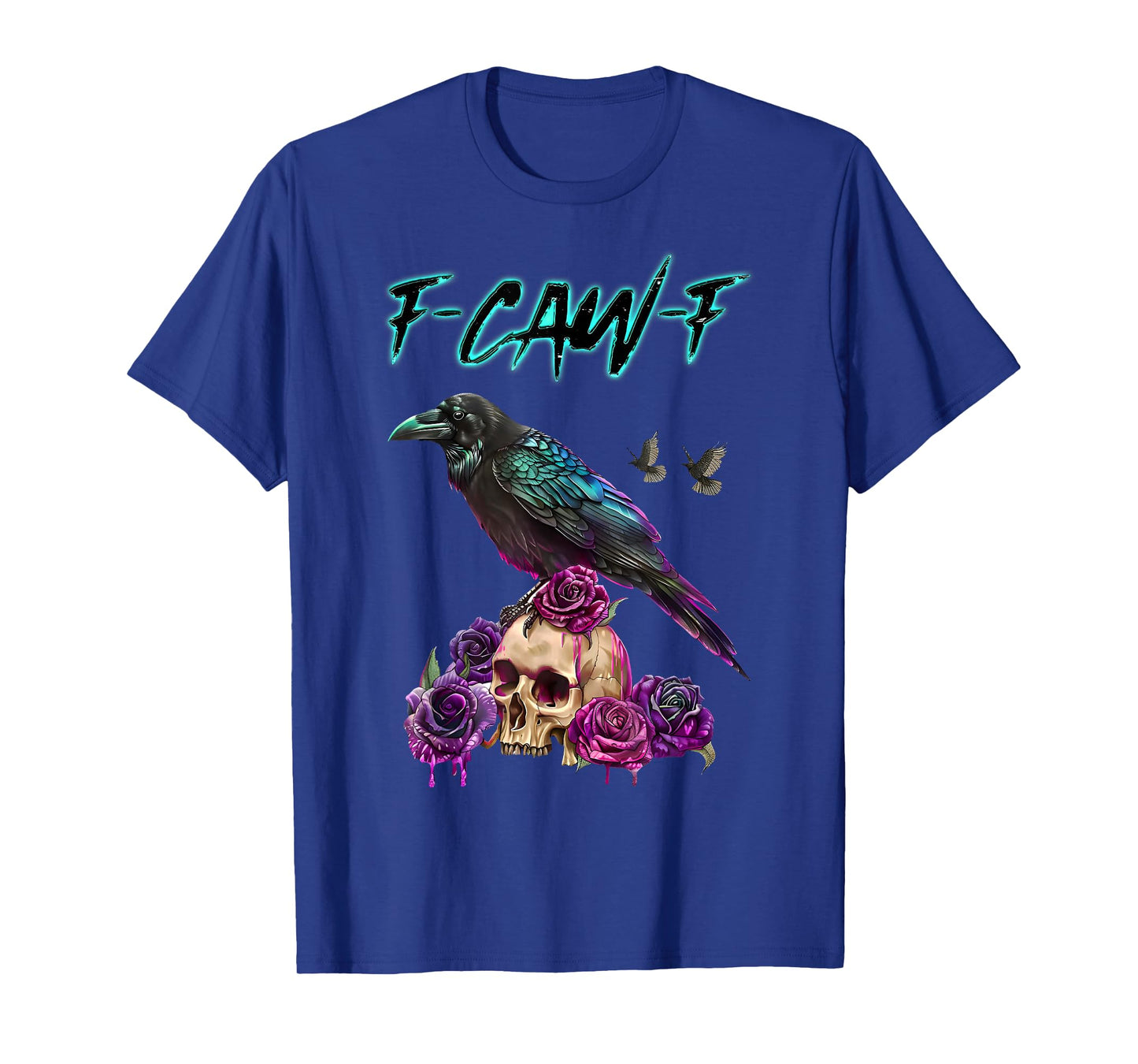 F-Caw-F Funny Raven Black Crow Spooky Season Halloween Retro T-Shirt