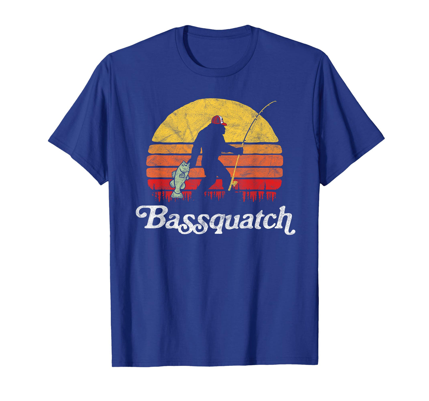 Bassquatch! Funny Bigfoot Fishing Outdoor Retro T-Shirt T-Shirt