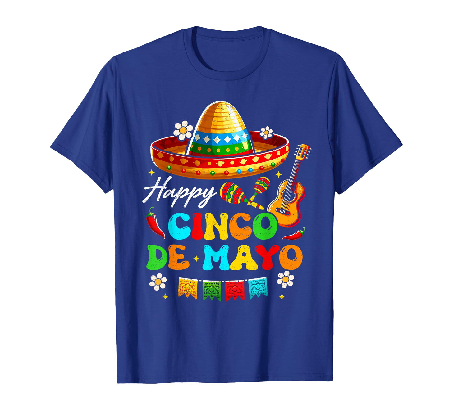 Happy 5 De Mayo Lets Fiesta Viva Mexico Cinco De Mayo Groovy T-Shirt