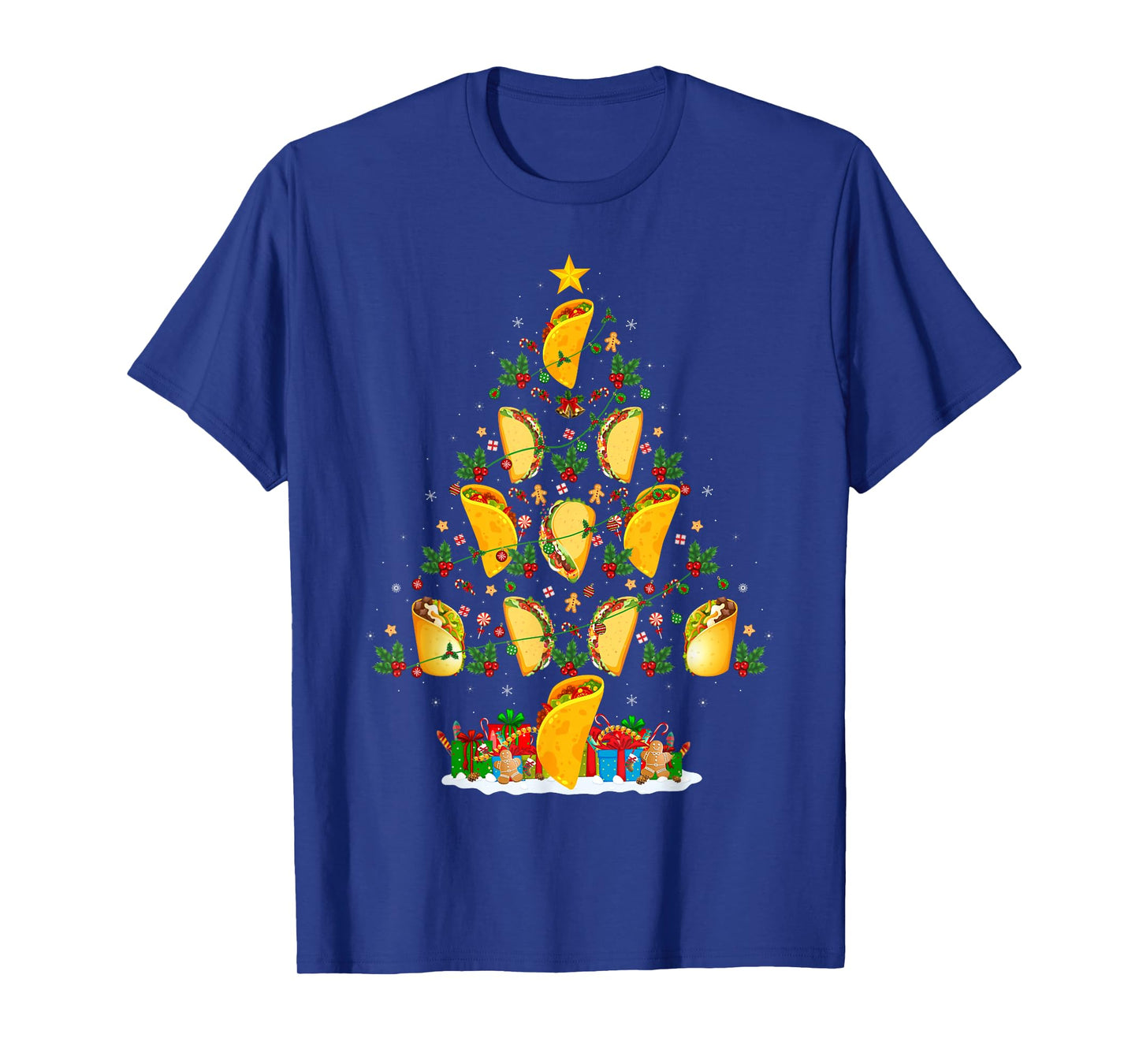 Taco Christmas Tree Funny Taco Fast Food Lover Foodie Xmas T-Shirt