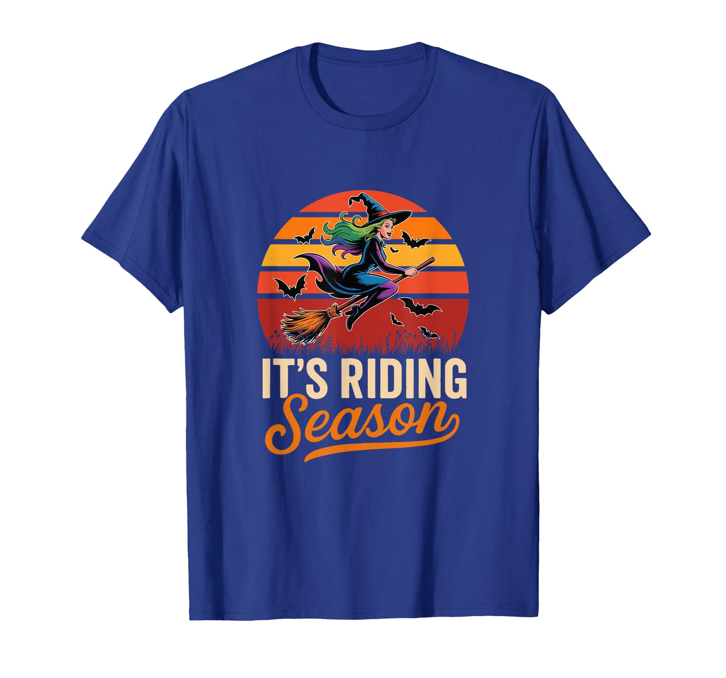 Vintage It's Riding Funny Season Halloween Witch Broomstick T-Shirt