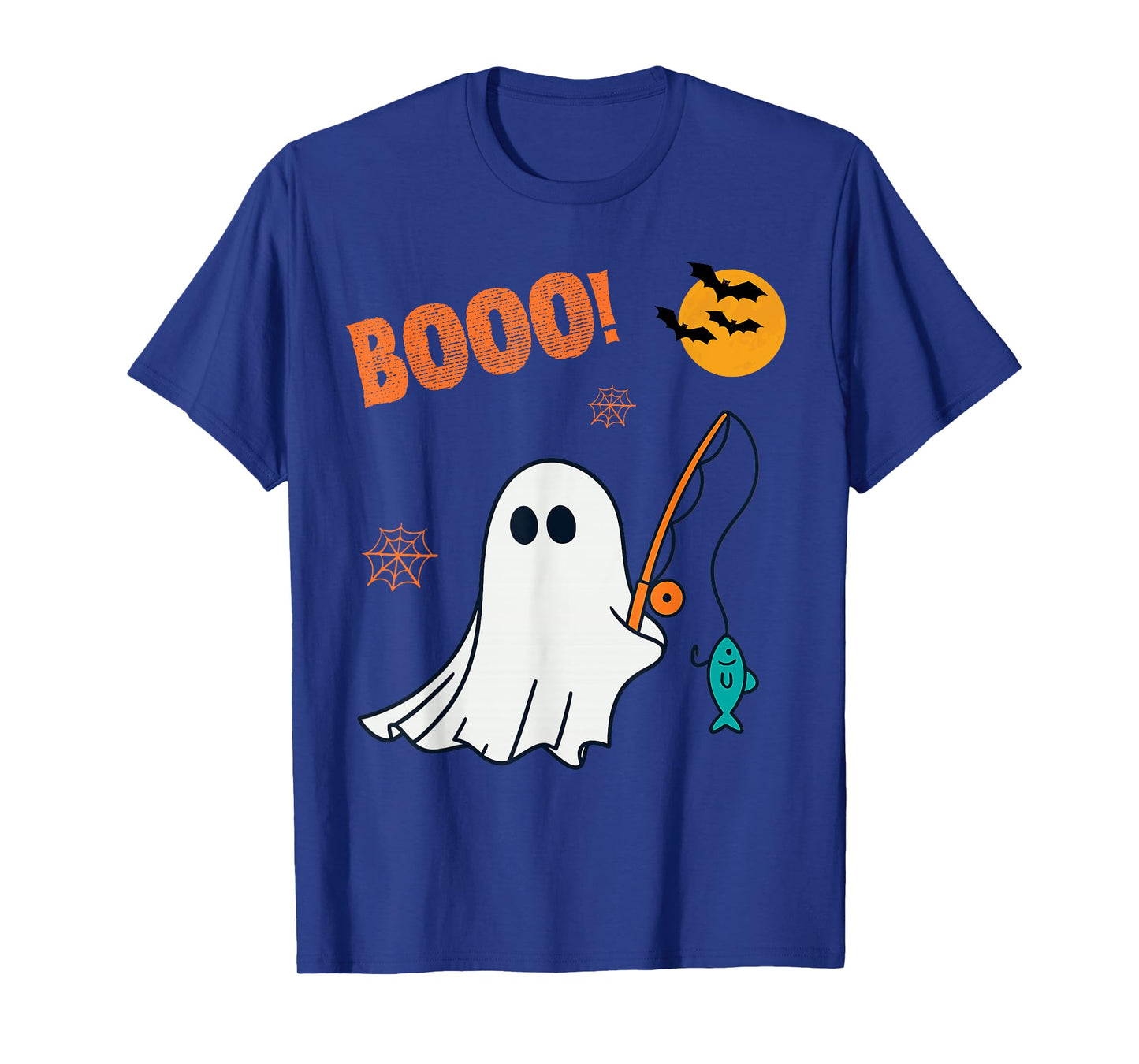 Vintage Halloween Skeleton Fishing Funny Spooky Costume T-Shirt