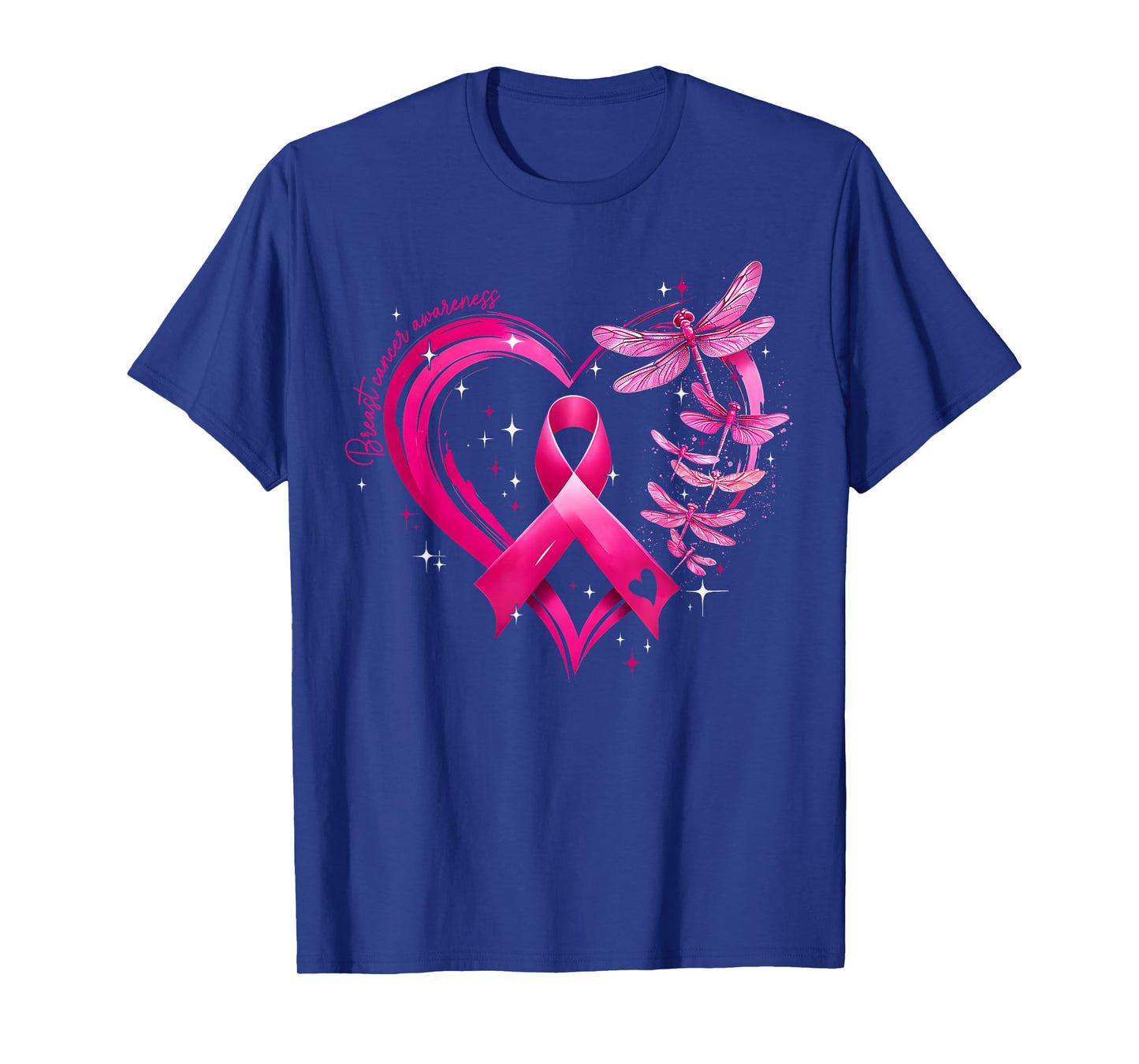 Breast Cancer Awareness Heart Dragonflies Men Women Kid T-Shirt