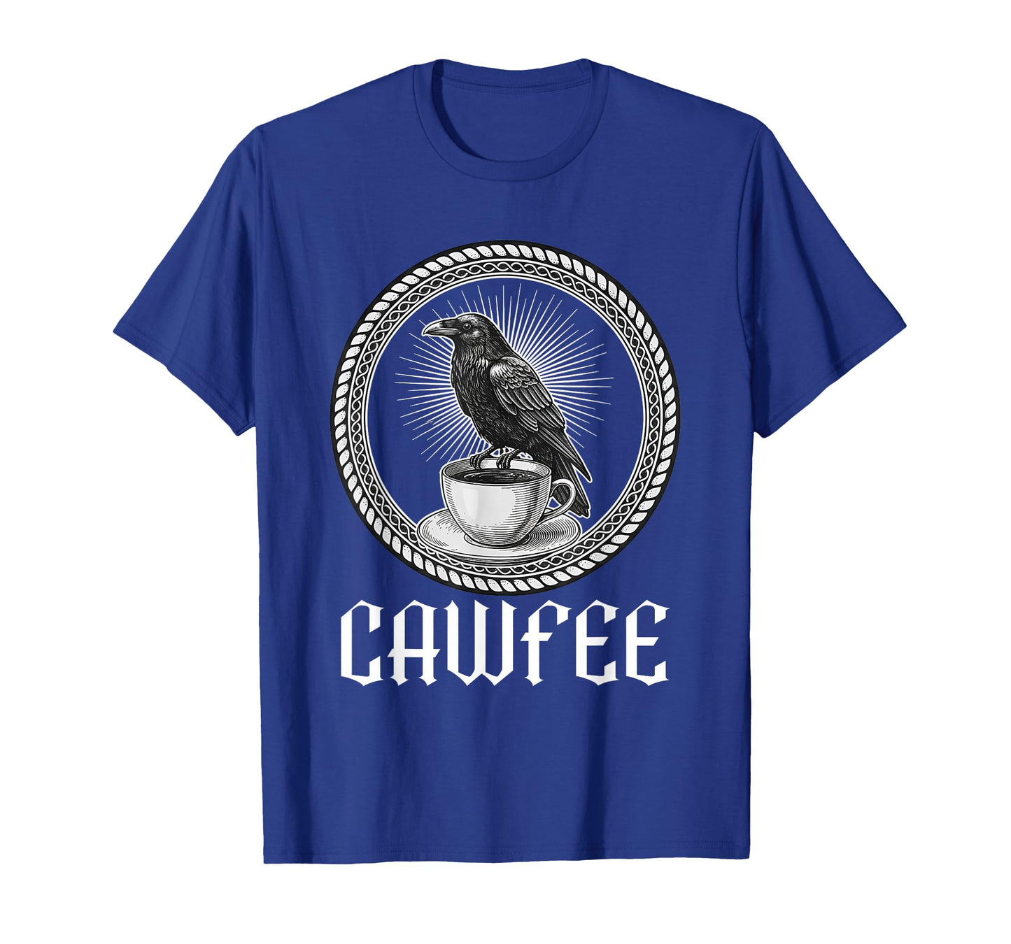 Raven and Coffee Pun Vintage Meme Art F-Caw-F Cawfee Lovers T-Shirt