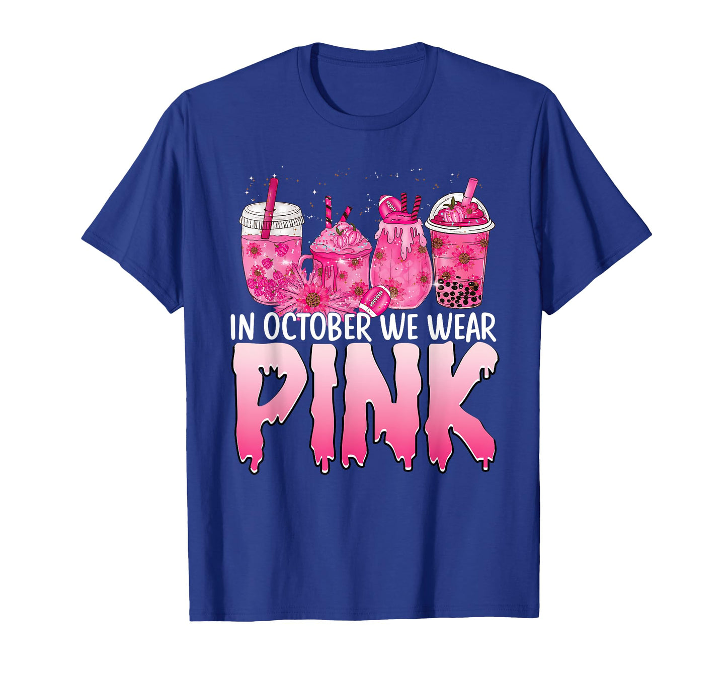Breast Cancer Awareness Coffee Latte Fall Autumn Season 2022 T-Shirt