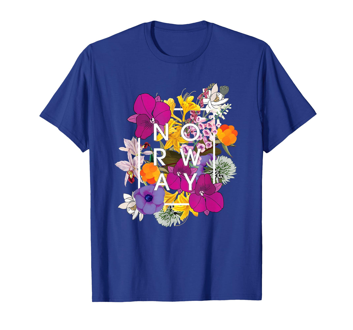 Flowers of Norway Word Art - Norwegian Pride T-Shirt