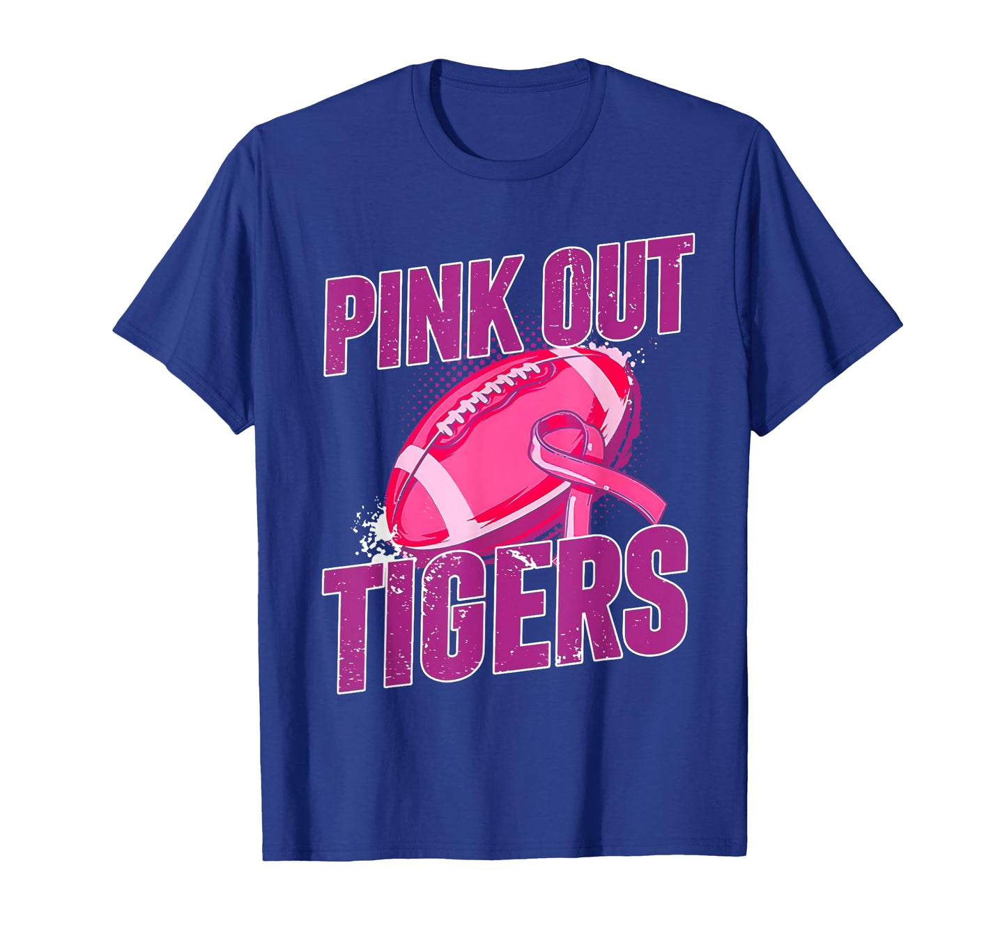 Tigers Pink Out Football Tackle Breast Cancer T-Shirt