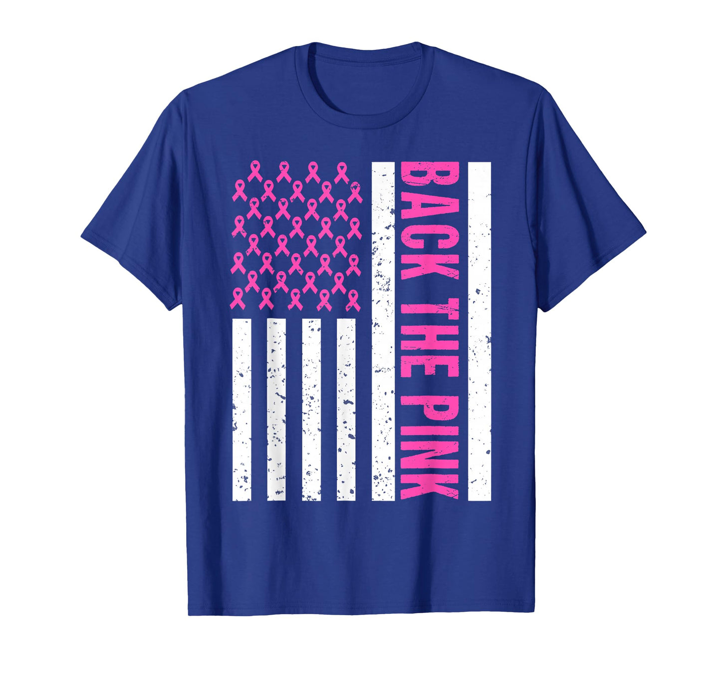 Back The Pink Breast Cancer Awareness USA Flag Men Women Kid T-Shirt