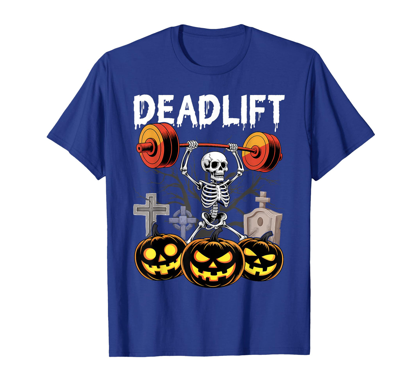 Deadlift Halloween Skeleton Workout Bodybuilding Gym Lovers T-Shirt