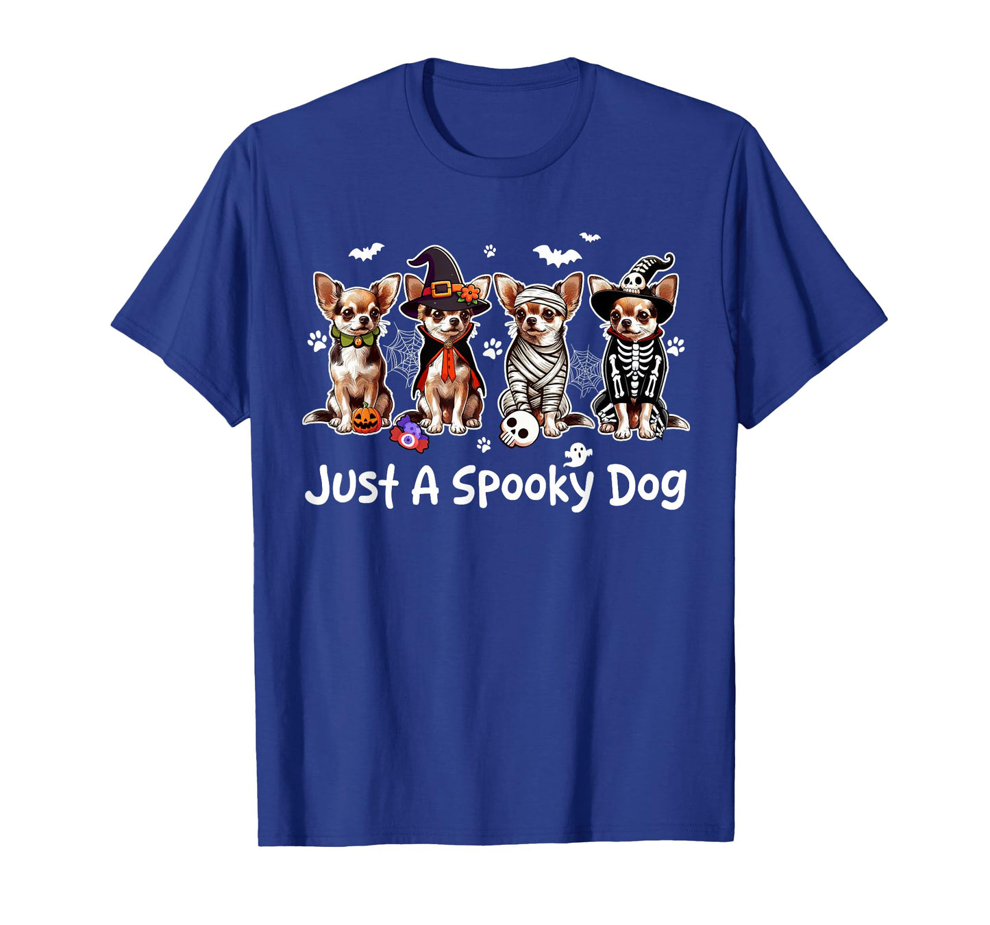 Just A Spooky Halloween Dog Group Chihuahuas As Witch Mummy T-Shirt