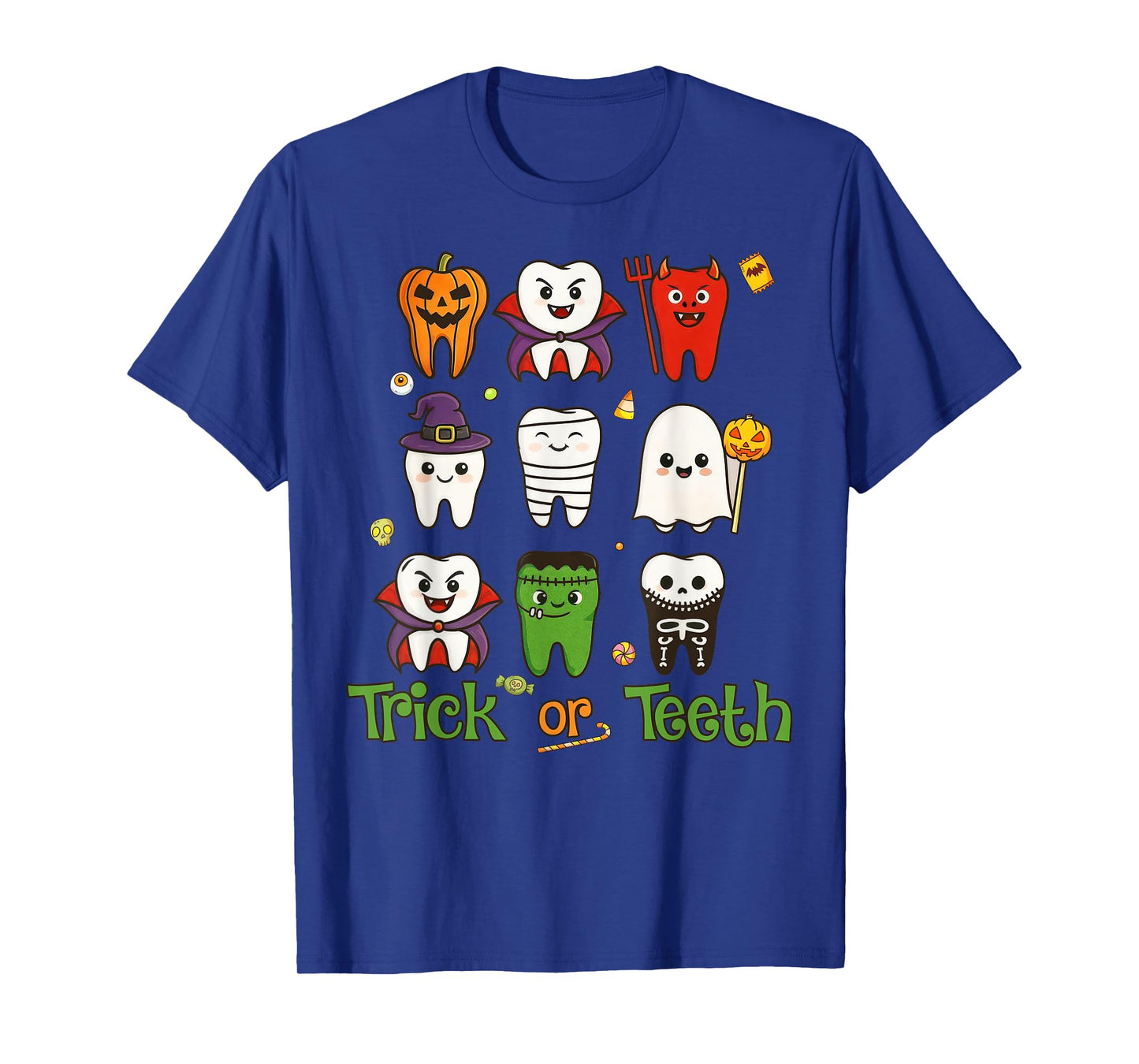 Trick Or Teeth Dental Squad Halloween Pediatric Dentist T-Shirt