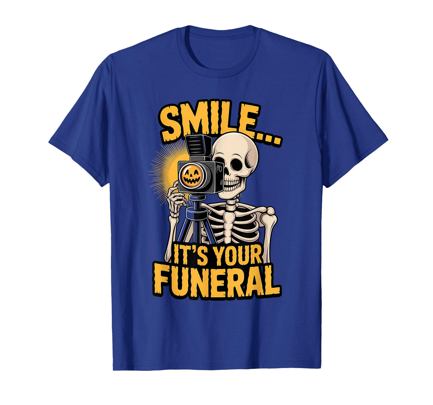 Skeleton Photographer Halloween Funny Spooky Camera T-Shirt
