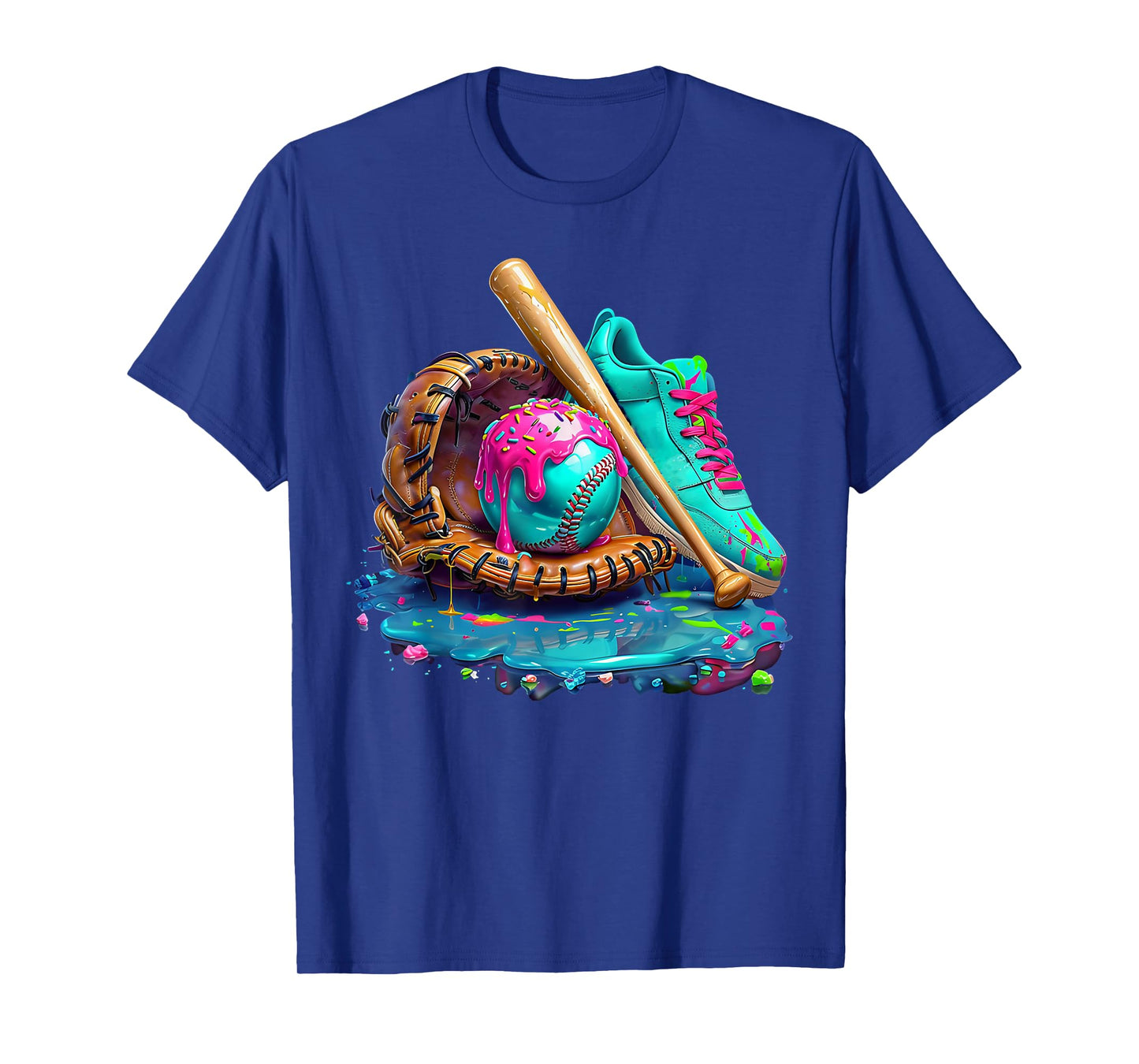 Ice Cream Drip Baseball Stuff Baseball Drip For Boys Graphic T-Shirt