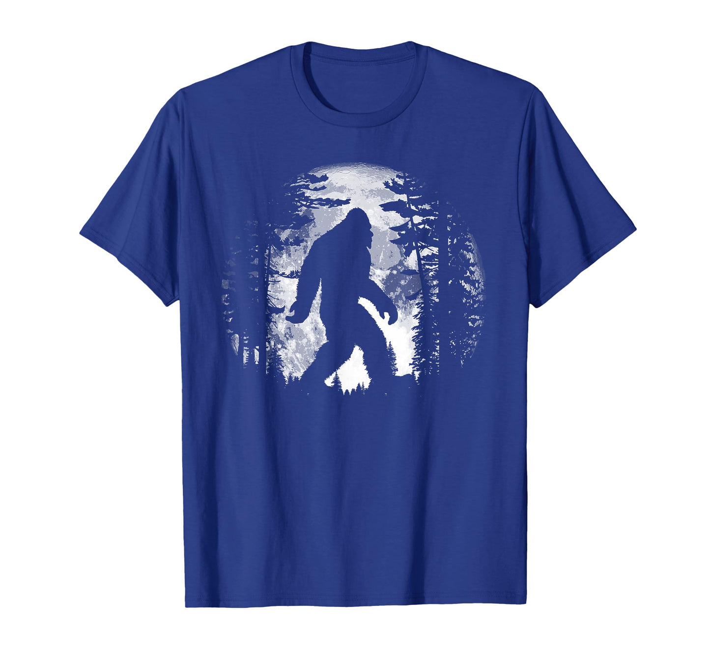 Bigfoot Night Stroll Cool Full Moon & Tree Tunnel Sasquatch T-Shirt
