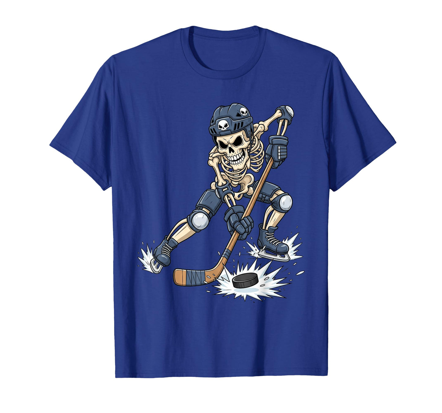 Spooky Skeleton Playing Hockey Funny Halloween Toddler Kids T-Shirt