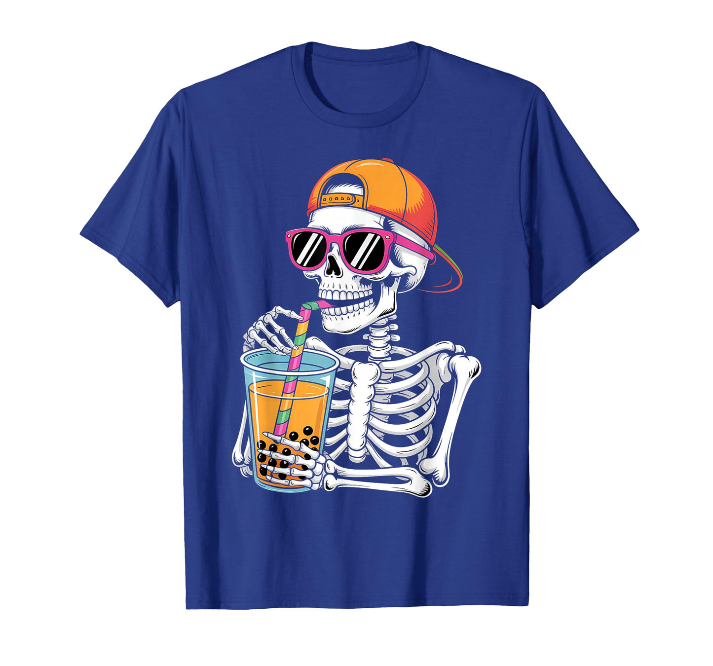 Funny Halloween Skeleton Boba Tea Costume T-Shirt