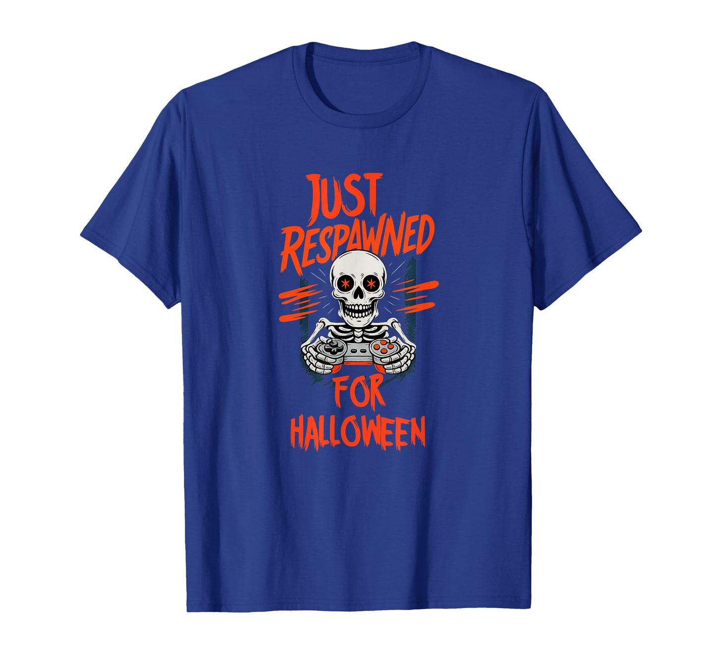 Skeleton Gamer Just Respawned Funny Halloween T-Shirt