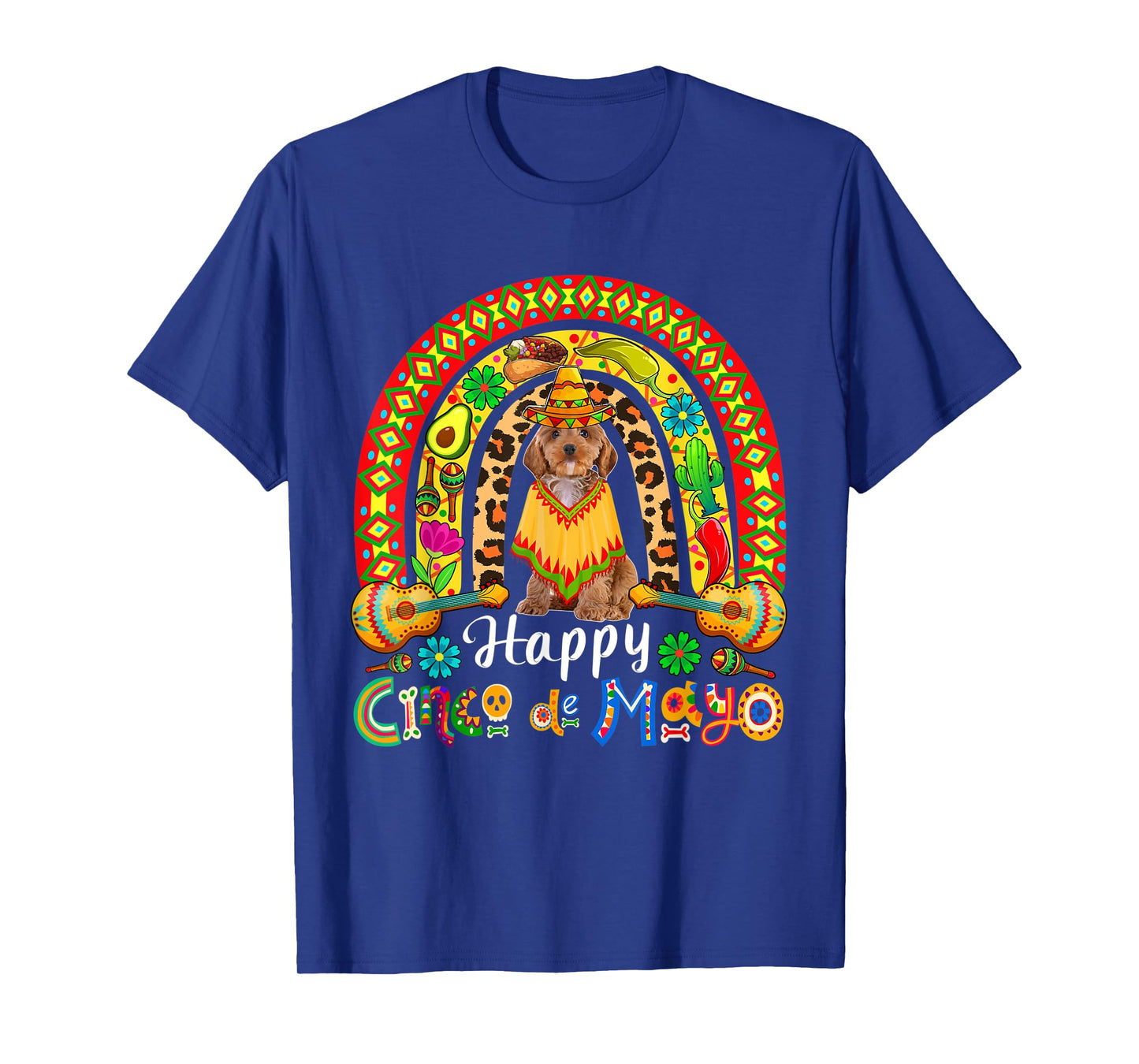 Happy Cinco De Mayo Mexican Cockapoo Sombrero Rainbow T-Shirt