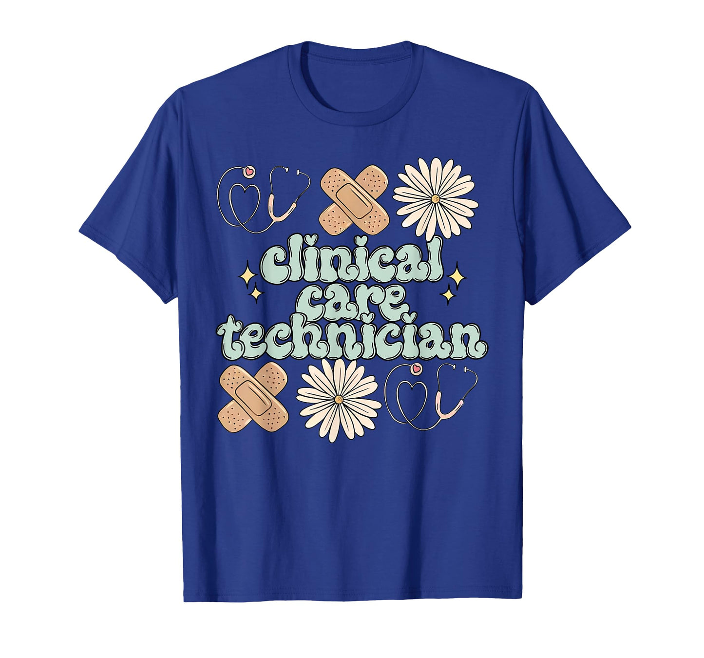 Clinical Care Technician Daisy Flower Stethoscope Nurse Tech T-Shirt