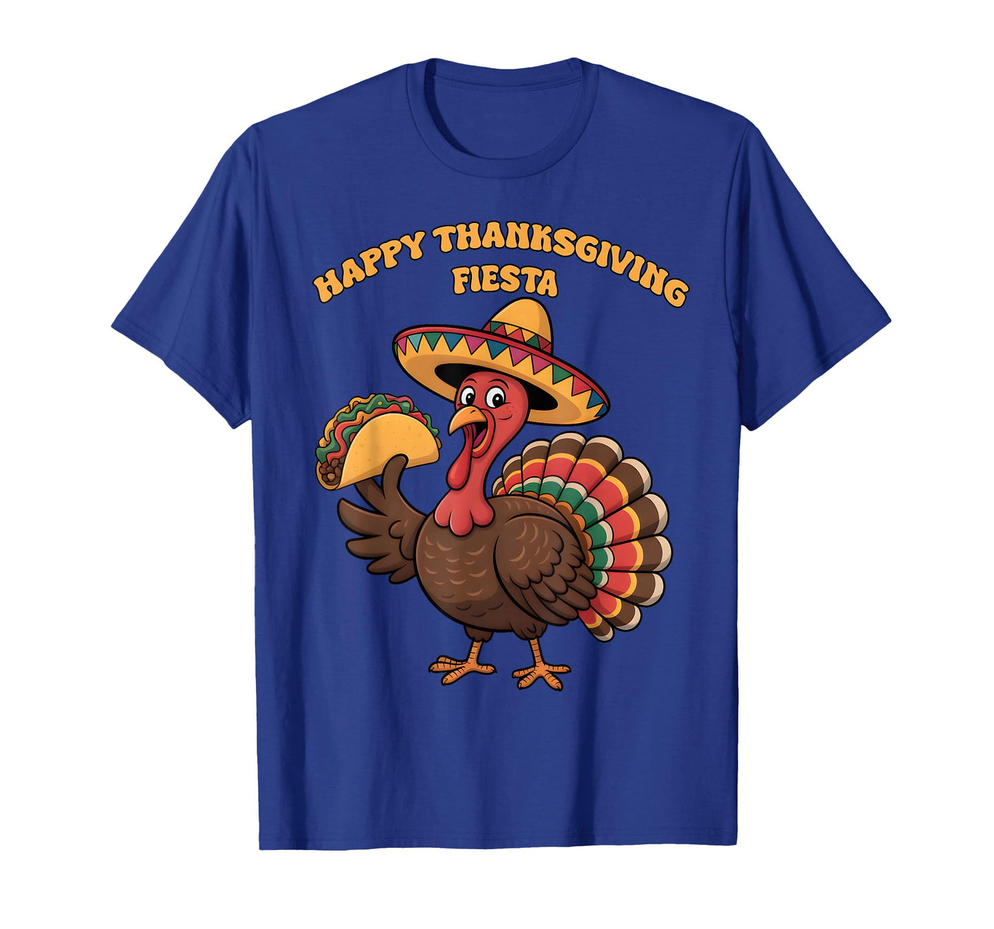 Happy Thanksgiving Fiesta Turkey with Taco Sombrero T-Shirt